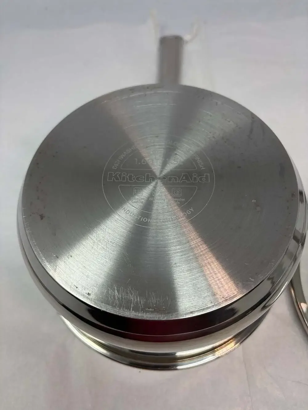 KitchenAid 1.6 Qt Saucepan Stainless Steel Induction Base With Glass Lid EUC